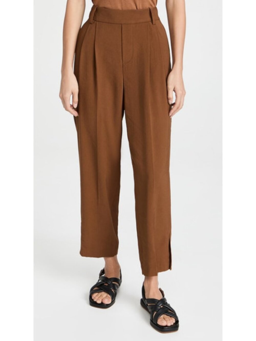 Vince Women's Stove Pipe Crop Pull-On Pants Pleated Trouser Sixe XXL